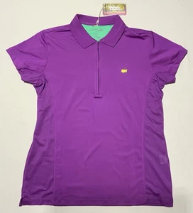 Masters Tech Polo Shirt Womens Size Large Purple Golf SPF 60 Magnolia Lane Logo - Picture 1 of 8