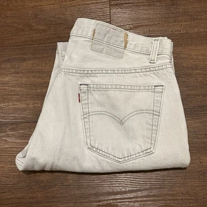 Vintage 80’s Levis 501 Jeans Gray White Men’s Size 36x32 Made In USA - Picture 1 of 16