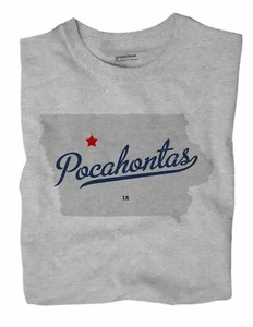 Pocahontas Iowa IA T-Shirt MAP - Picture 1 of 6