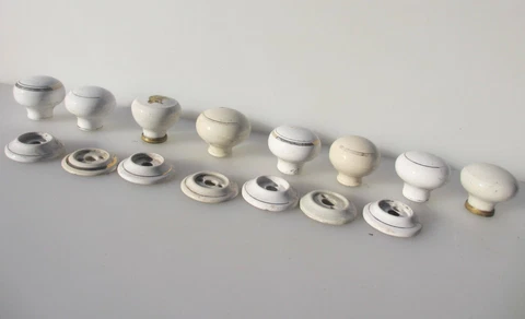 Antique Ceramic Door Handles Knobs Plates Old Vintage Victoria- Art Deco SPARES Cover