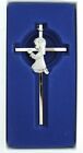 Silver Girl wall Cross Infant Blessing Baby Plaque Wall Décor Hanging