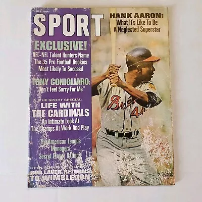HANK AARON Sport Magazine JUL 1968 Atlanta Braves Baseball VERY POOR - Image 1 of 4