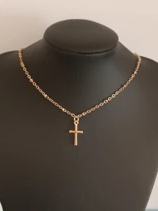Halskette mit Anhänger Kreuz Gold Mode Schmuck Geschenk Hochzeit Party Feier - Bild 1 von 2