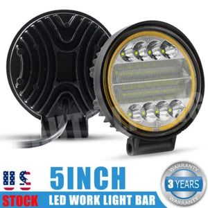 2X 5''"" pulgadas 288W Luz LED redonda punto de trabajo inundación conducción niebla Lámpara ámbar todoterreno - Imagen 1 de 11