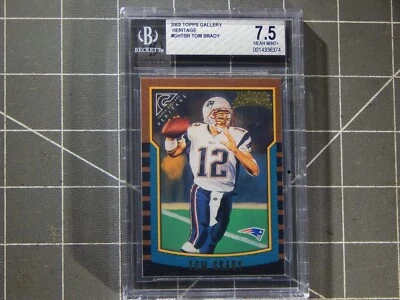 2002 Tom Brady Topps Gallery Heritage BGS 7.5 GH-TBR Re-Issue 2000 Bowman #236 - Image 1 of 2