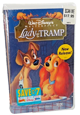 Walt Disney's Masterpiece Lady and The Tramp VHS New Sealed Hype Stickers 4673 - Image 1 of 3