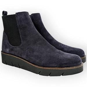 NEW THE FLEXX Women's Coral Dark Blue Suede Chelsea Pull On Boot Size 6.5  $165 - Picture 1 of 14