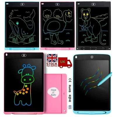 Multicolour Screen Writing Board Electronic Drawing Tablet Kids Toy Xmas Gift UK - Image 1 of 4