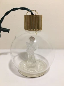 Light Up Christmas Ornament Glass Ball Angel with Baby - Picture 1 of 8