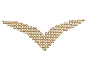 Style 8700 EIMASS® Applique for Bridal Dress, Jewelled Neckline Embellishment - Picture 1 of 5