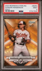 2023 Bowman Sterling Rookies /50 GOLD Refractor #BSR-3 Gunnar Henderson RC PSA 9 - Picture 1 of 4