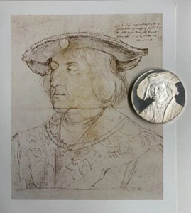 Silbermedaille 1971 Albrecht Dürer „Bildnis Kaiser Maximilian I“ Sterling Silber - Bild 1 von 10