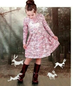 Paper Wings Girl's Gathered T-shirt Unicorn Dress Size 8 NWT School - Picture 1 of 5