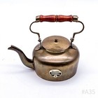 Vintage Messing Teekanne mit Deckel & Holzgriff | Garantiert Massiv Messing