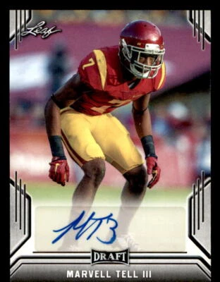 2019 Leaf Draft AUTO #BAMT1 Marvell Tell III (ref 225019) - Image 1 of 2
