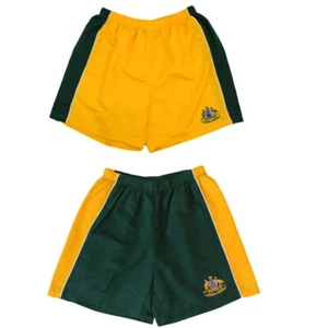 Men's Board Sports Shorts Australian Day Souvenir Beach Swim Gym - Green & Gold - Picture 1 of 17