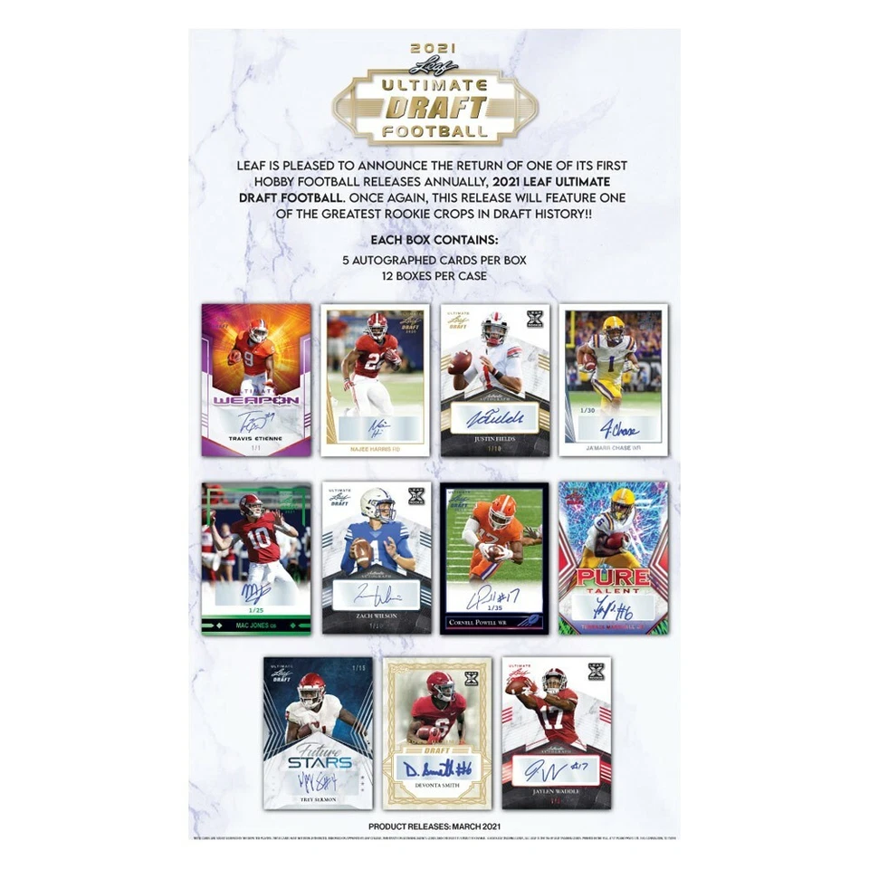 2021 Leaf Ultimate Draft Football Hobby 12-Box Case - Image 1 of 1