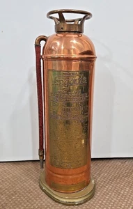Antico estintore vintage Vangarde acido soda rame ottone vuoto con bottiglia - Foto 1 di 20