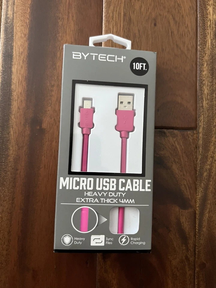 Micro USB Cable 10ft Heavy Duty 4mm Thick - Image 1 of 1