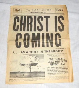 The Last News - Christ is Coming - 1940's Newspaper - 4 pages - Bild 1 von 1