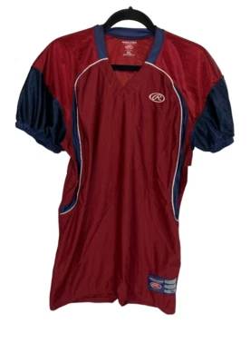 Camiseta deportiva de fútbol americano Rawlings Youth Pro Dri con cuello en V, granate/azul marino, XL Foto 1 de 4