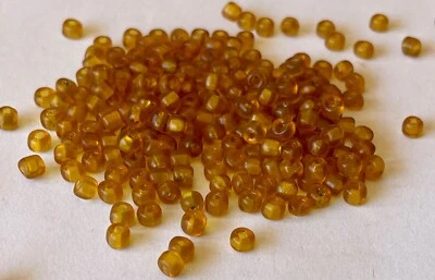 180 复古意大利威尼斯半半半透明 TOPAZ 黄色玻璃珠大号种子 — 第 1/4 张图片