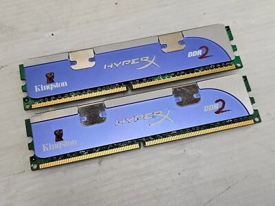 2GB DDR2 (2 x 1GB) PC2-6400, 800MHz, DIMM, KINGSTON HYPER-X, TESTED & WORKING - Image 1 of 3