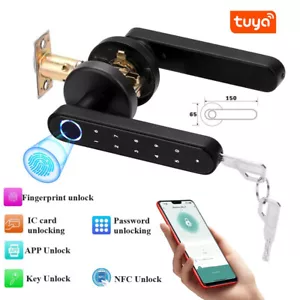 Elektronisches Türschloss APP WIFI Türöffner Schloss Fingerprint mit 2 Schlüssel - Bild 1 von 15