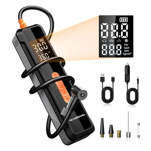 150 PSI Tire Inflator Portable Air Pump Compressor with Pressure Gauge LED Light - Picture 1 of 17