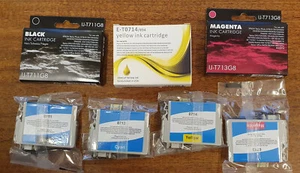 32 cartuchos de tinta compatibles con Epson T0711, T0712, T0713, T0714 - Imagen 1 de 6