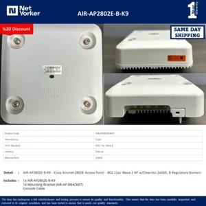Punkt dostępowy Cisco AIR-AP2802E-B-K9 Aironet dwuzakresowy 802.11a/g/n/ac z mocowaniem - Zdjęcie 1 z 6