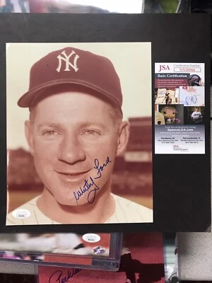 WHITEY FORD NEW YORK YANKEES HOF Signed Autograph 8x10 RARE Photo JSA CERTIFIED! - Image 1 of 4
