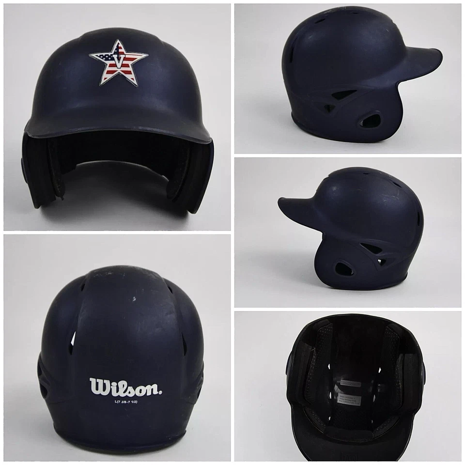 Casco de béisbol Wilson emitido por el equipo Vanderbilt Commodores para hombre azul oscuro usado #L Foto 1 de 1