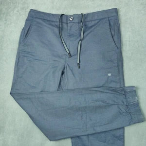 Mack Weldon Pants Mens Large Blue Sunday Lounge Joggers Drawstring Stretch Taper - Picture 1 of 12