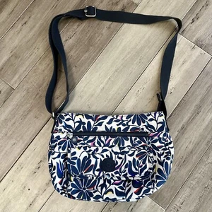 Kipling Floral Flourish Syro Print Nylon Crossbody Shoulder Bag Blue White Print - Picture 1 of 15