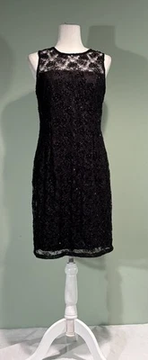 Adrianna Papell Women's Black Sequin Sleeveless Cocktail Dress Size   12 - Image 1 of 4