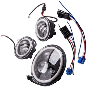 Faros LED redondos de 7 pulgadas + 2 luces antiniebla LED de 4,5 pulgadas para Harley Davidson - Imagen 1 de 12