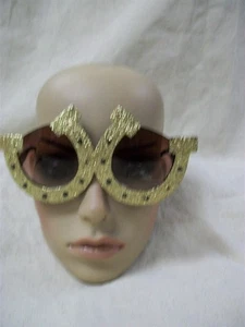 Gafas de herradura doradas brillantes de la suerte jugador casino Vegas bebé derby carrera diversión - Imagen 1 de 10