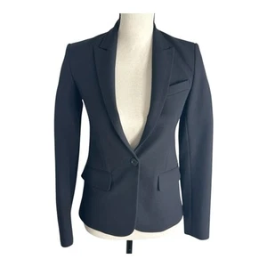 Theory Gabe B Westside Blazer Black Career Single Button Jacket size 00 - Picture 1 of 15