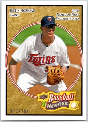 2008 Upper Deck Baseball Heroes - Justin Morneau #100 Beige /299 - Image 1 of 2