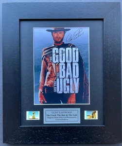 The Good, The Bad & The Ugly, CLINT EASTWOOD Signed repro Film Cell Memorabilia - Picture 1 of 10