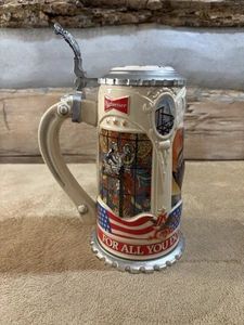 Anheuser Busch Working America piedra con tapa 1st 1996 CS336 Ltd. Edición firmada - Imagen 1 de 10