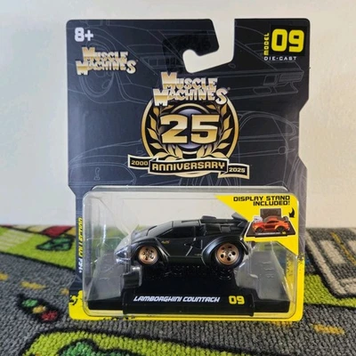 Muscle Machines Lamborghini Countach Negro/Gris 25 Aniversario 09 1:64 Diecast Foto 1 de 4