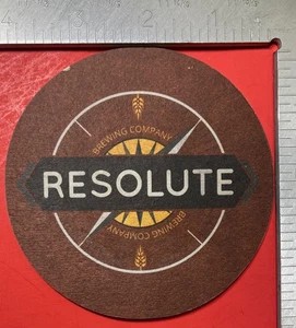 Resolute Brewing  COLORADO 4 inch ROUND BEER COASTER - Picture 1 of 2