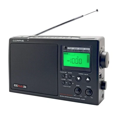 C. Crane CCRadio-2E Enhanced Portable AM FM Weather and 2-Meter Ham Band (Bla... - Image 1 of 4
