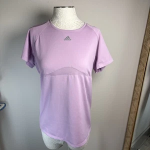 Adidas Mujer’s L Grande ~ Lila Athleisure Cuello Redondo Ejercicio Camiseta - Imagen 1 de 12