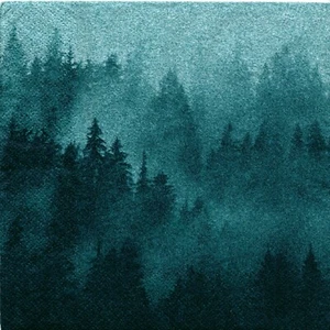 SERVIETTES EN PAPIER FORET DANS LA BRUME. PAPER NAPKINS FOREST IN THE MIST - Picture 1 of 1