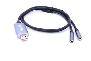 USB to Audio & Mic External Sound Card Converter Cable 2.0 Male to 3.5mm Female - Picture 1 of 6