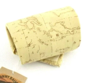 Tommy Bahama Necktie 100% Silk 55in-Length / 4in-Width Nautical Chart Graphic - Picture 1 of 7