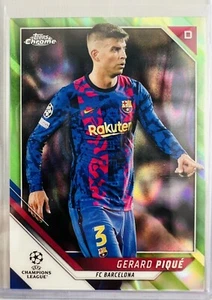 Gerard Pique 2021-22 Topps Chrome UEFA UCL Neon Green Lava Refractor SSP Barca - Picture 1 of 3